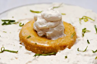 Photo of Pumpkin Flan with Foam of White Chocolate